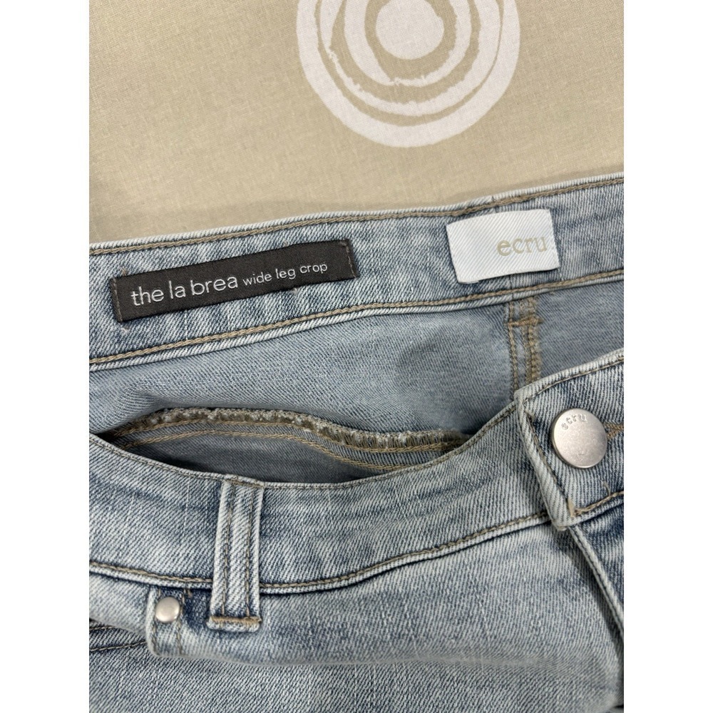 Ecru LaBrea Wide Leg Crop Jeans Size 30 Light Wash Raw Hem NWT - Picture 6 of 11